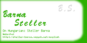 barna steller business card